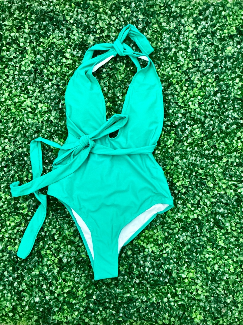 Cupshe Teal Halter One-Piece Swimsuit